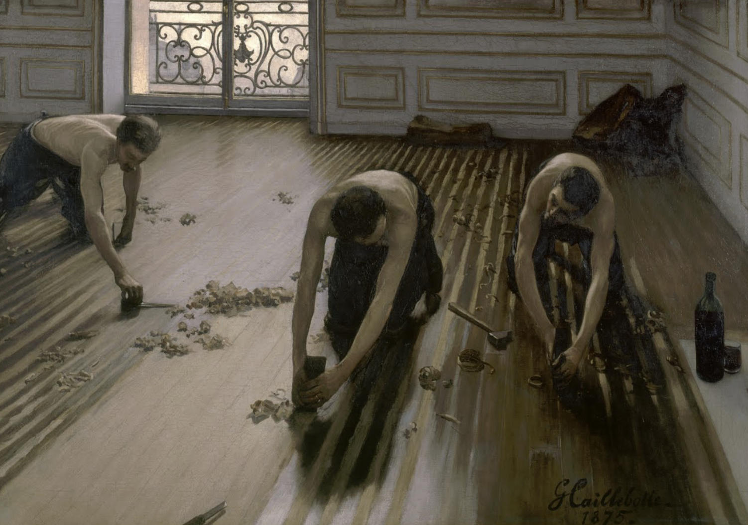 Gustave Caillebotte, "Les raboteurs de parquet", 1875 (peinture à l'huile)